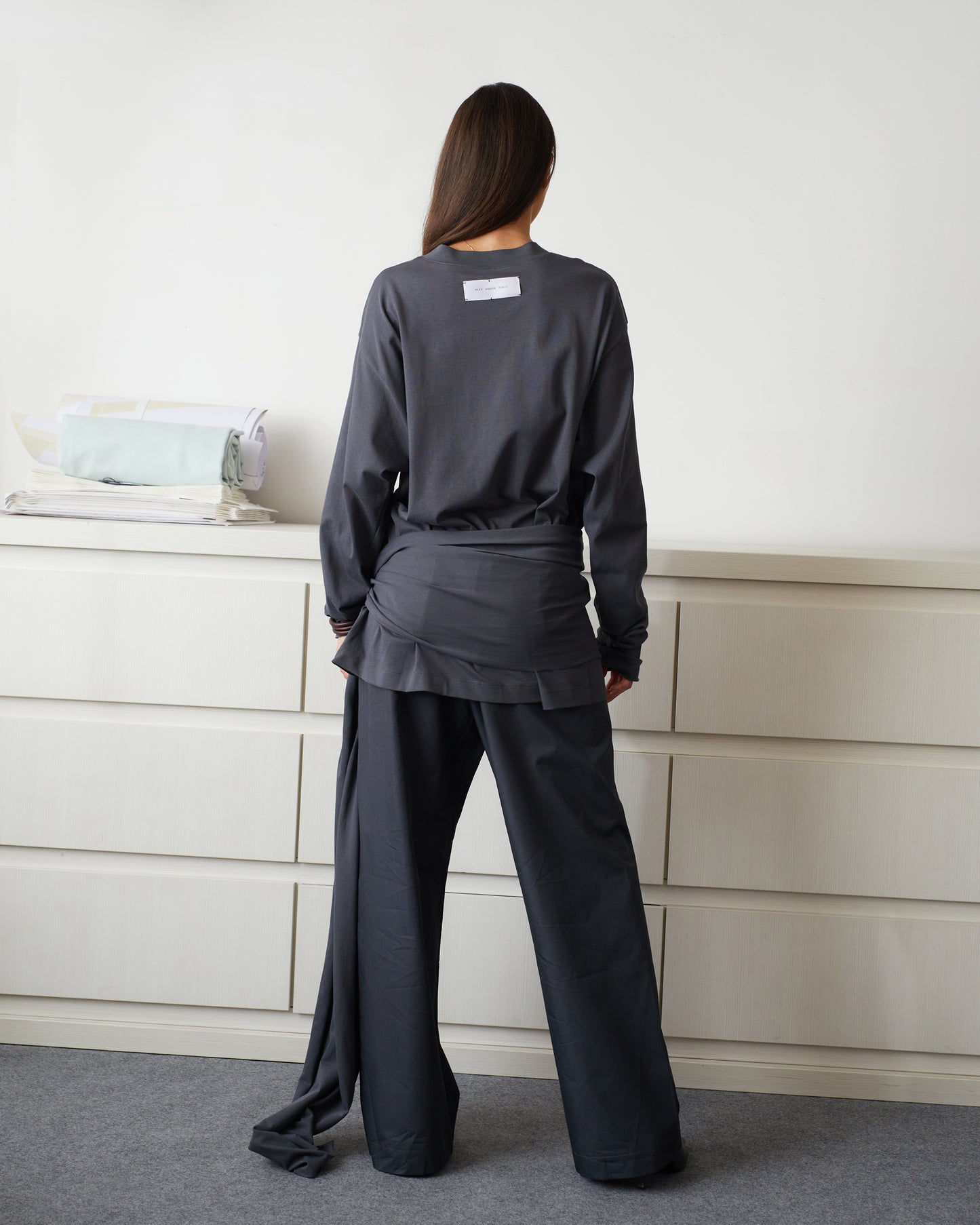 L.S T SHIRT \ Charcoal grey