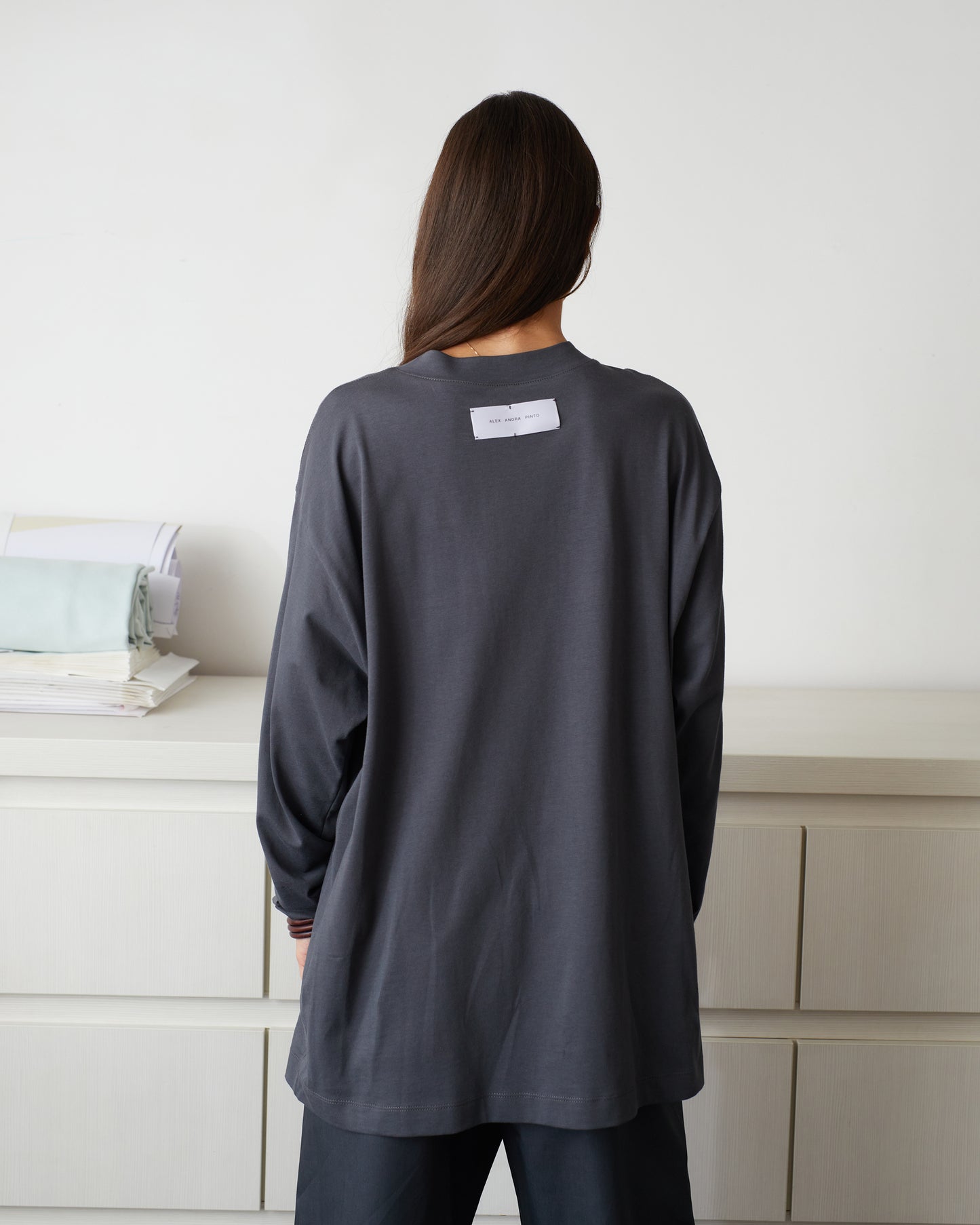 L.S T SHIRT \ Charcoal grey