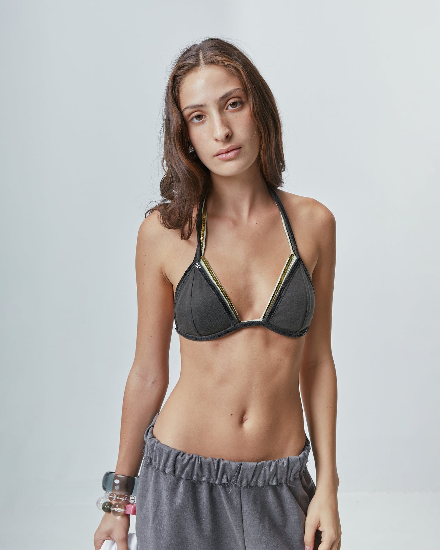 SEQUINS BRALETTE \ Brown