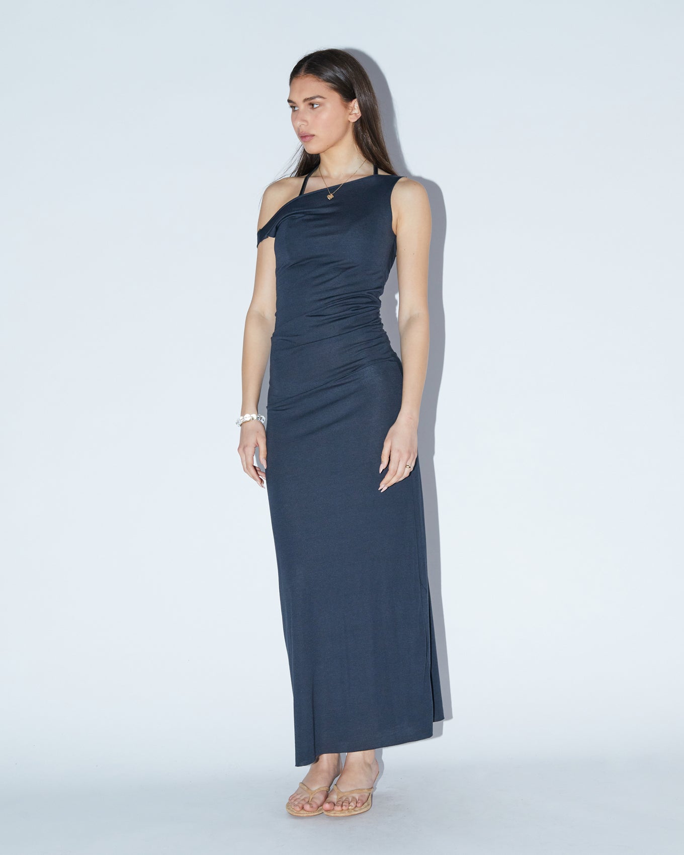 TIES MAXI DRESS \ Fade black