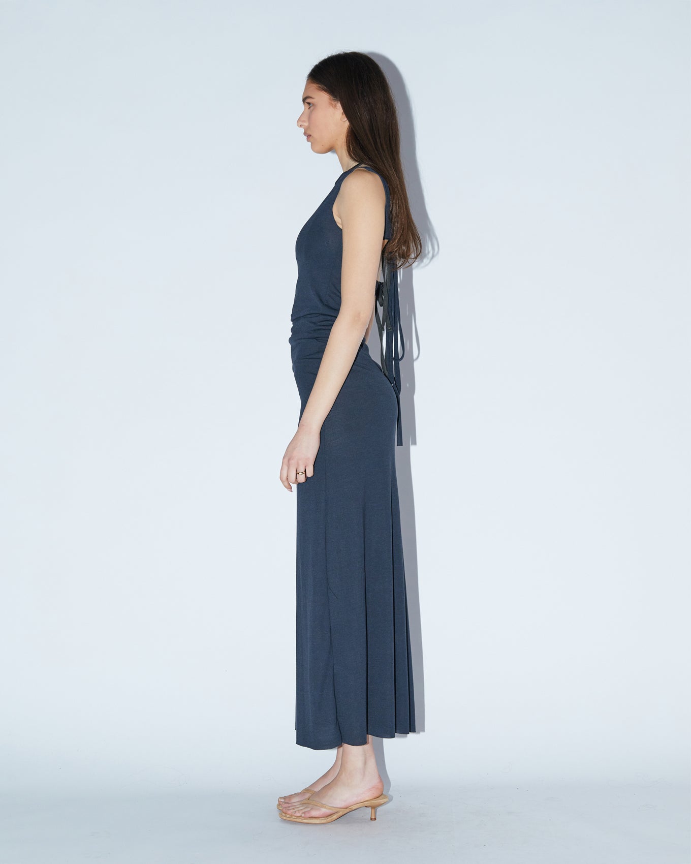 TIES MAXI DRESS \ Fade black