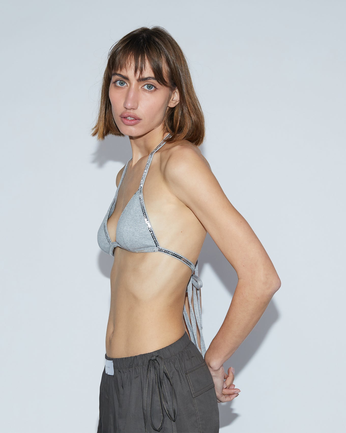 SEQUINS BRALETTE \ Grey melange