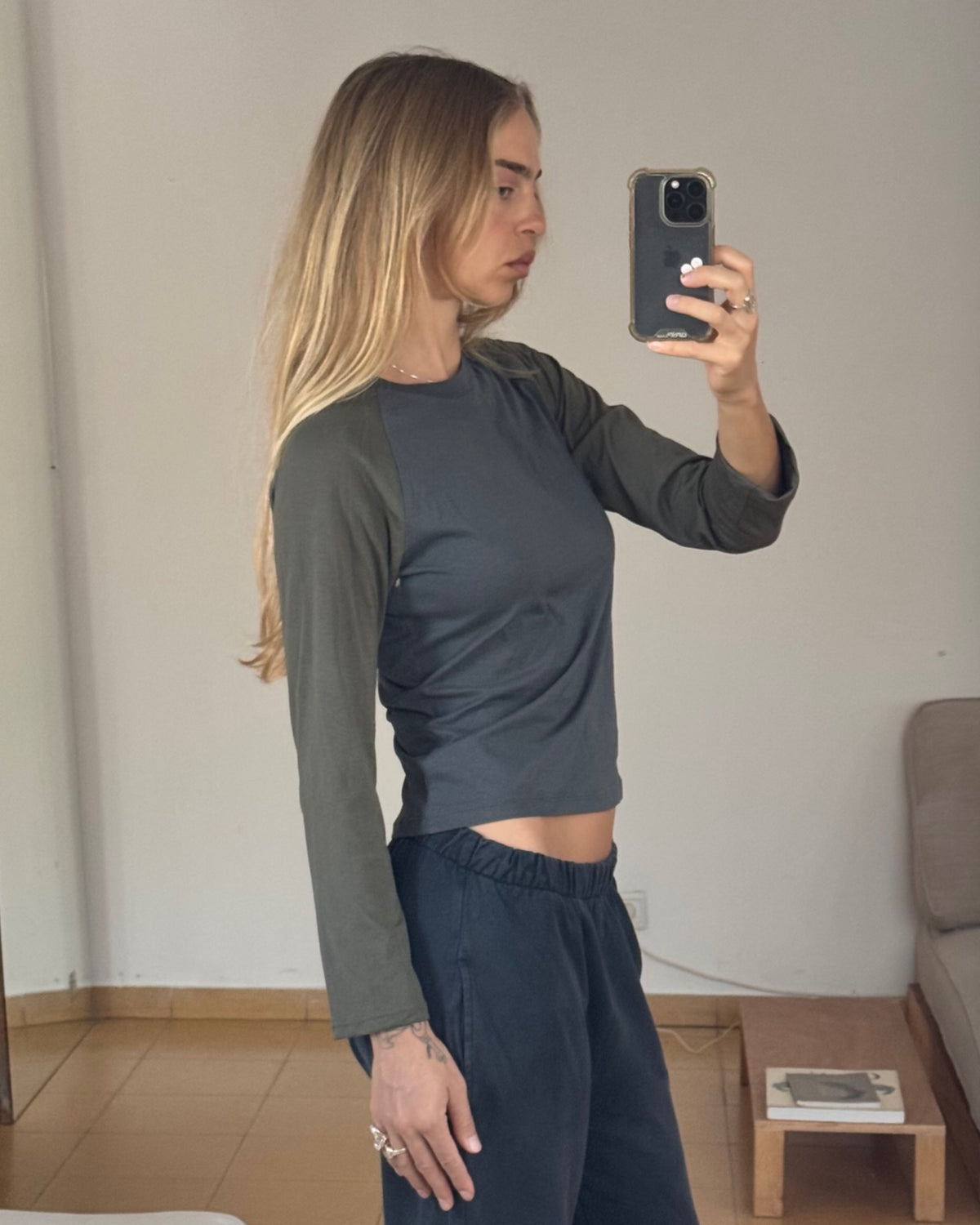 RAGLAN T \ Olive & charcoal