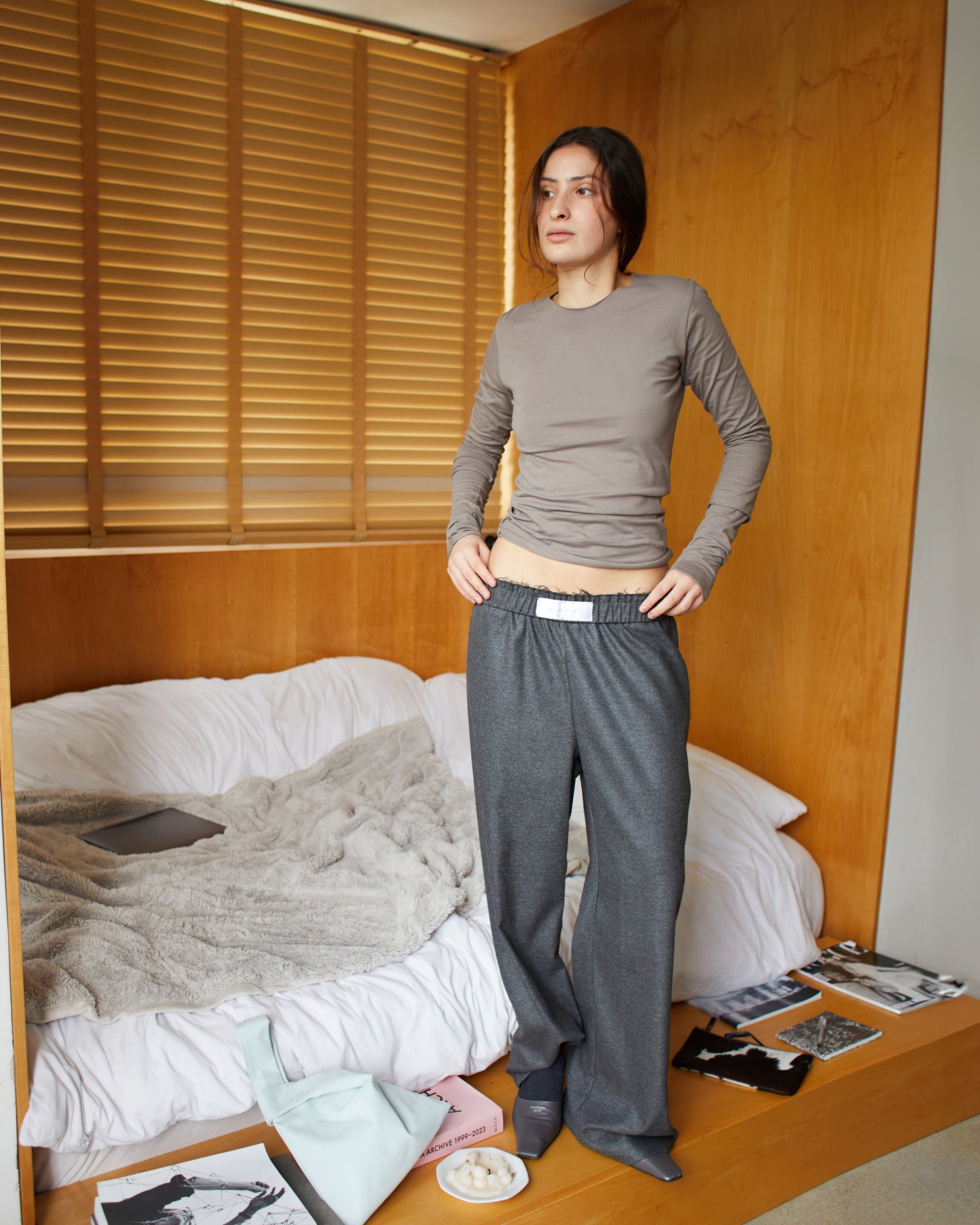 DOUBLE SLEEVES TOP \ Greige