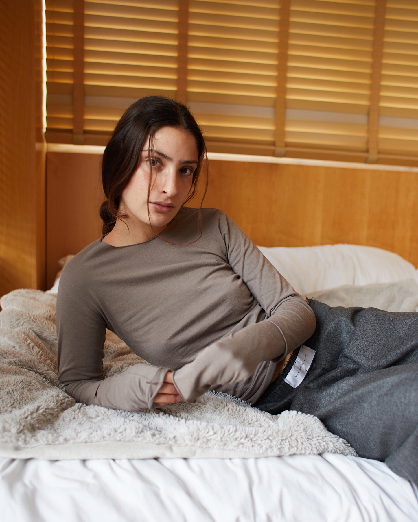 DOUBLE SLEEVES TOP \ Greige