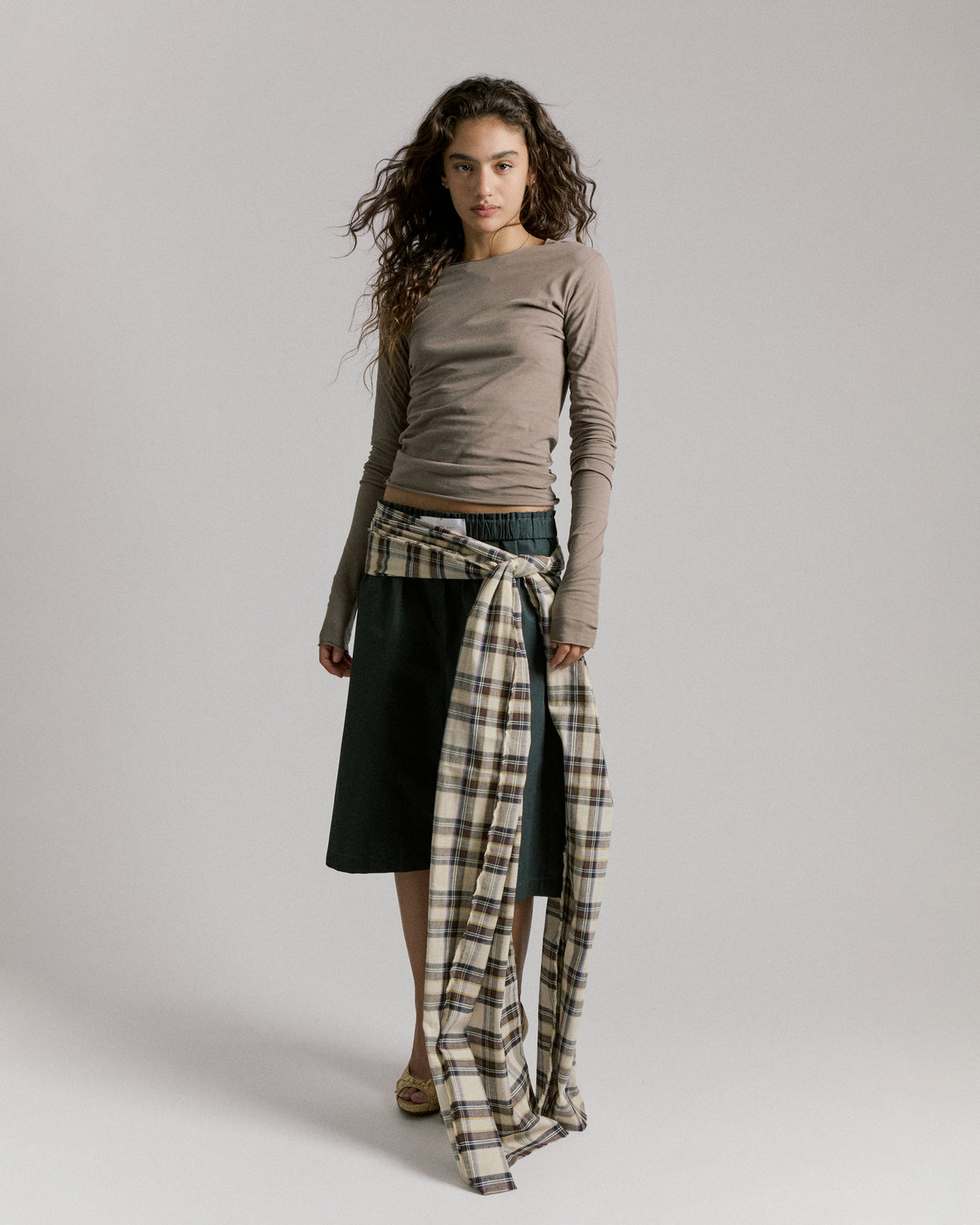 DOUBLE SLEEVES TOP \ Greige