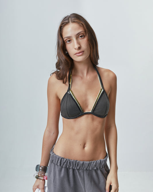SEQUINS BRALETTE \ Brown
