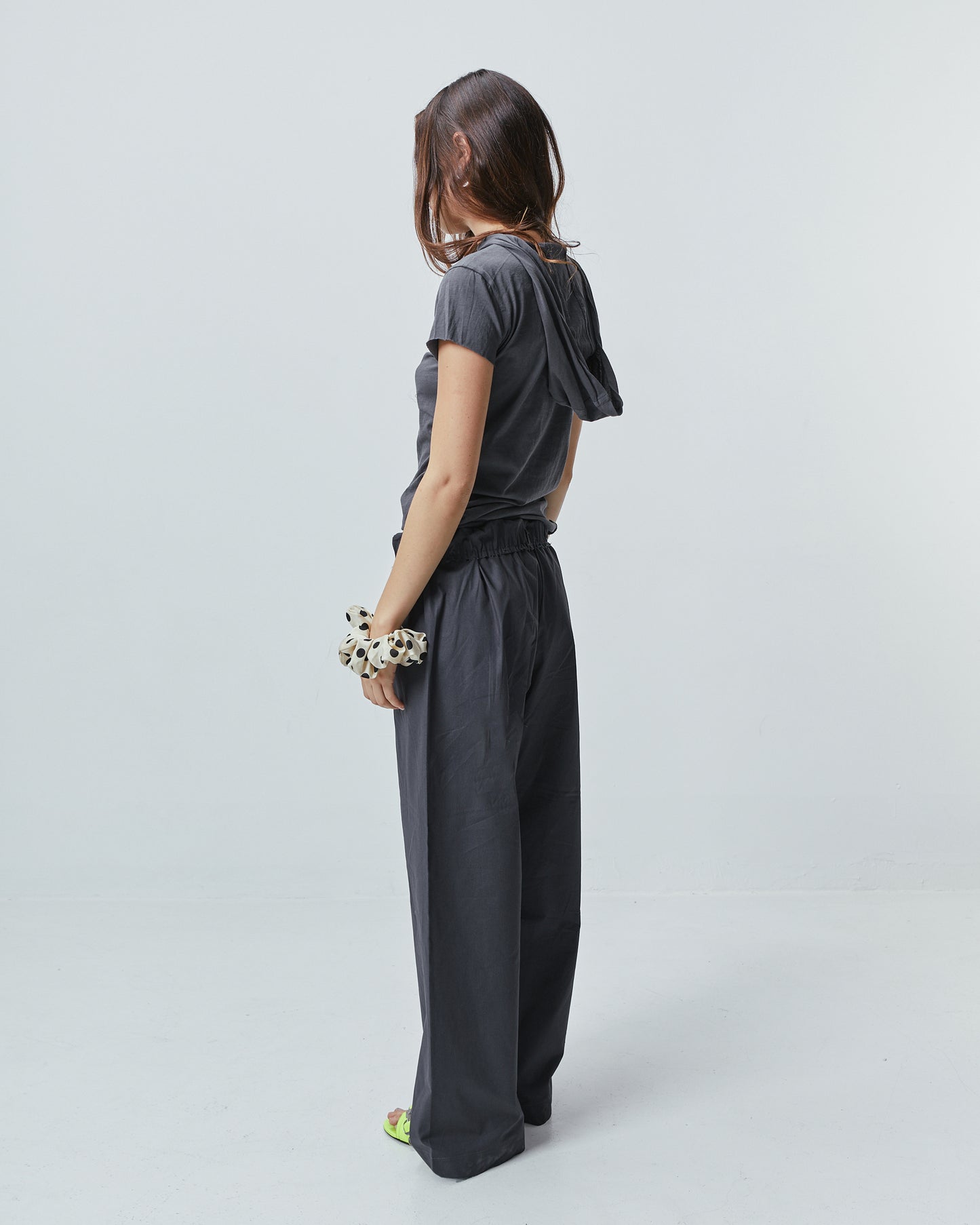 HOODIE TOP (short sleeves) \ Charcoal grey