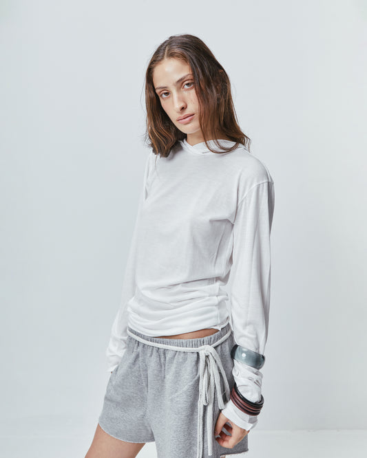 HOODIE TOP \ Ivory