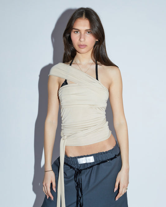 TUBE TIES TOP \ Sand