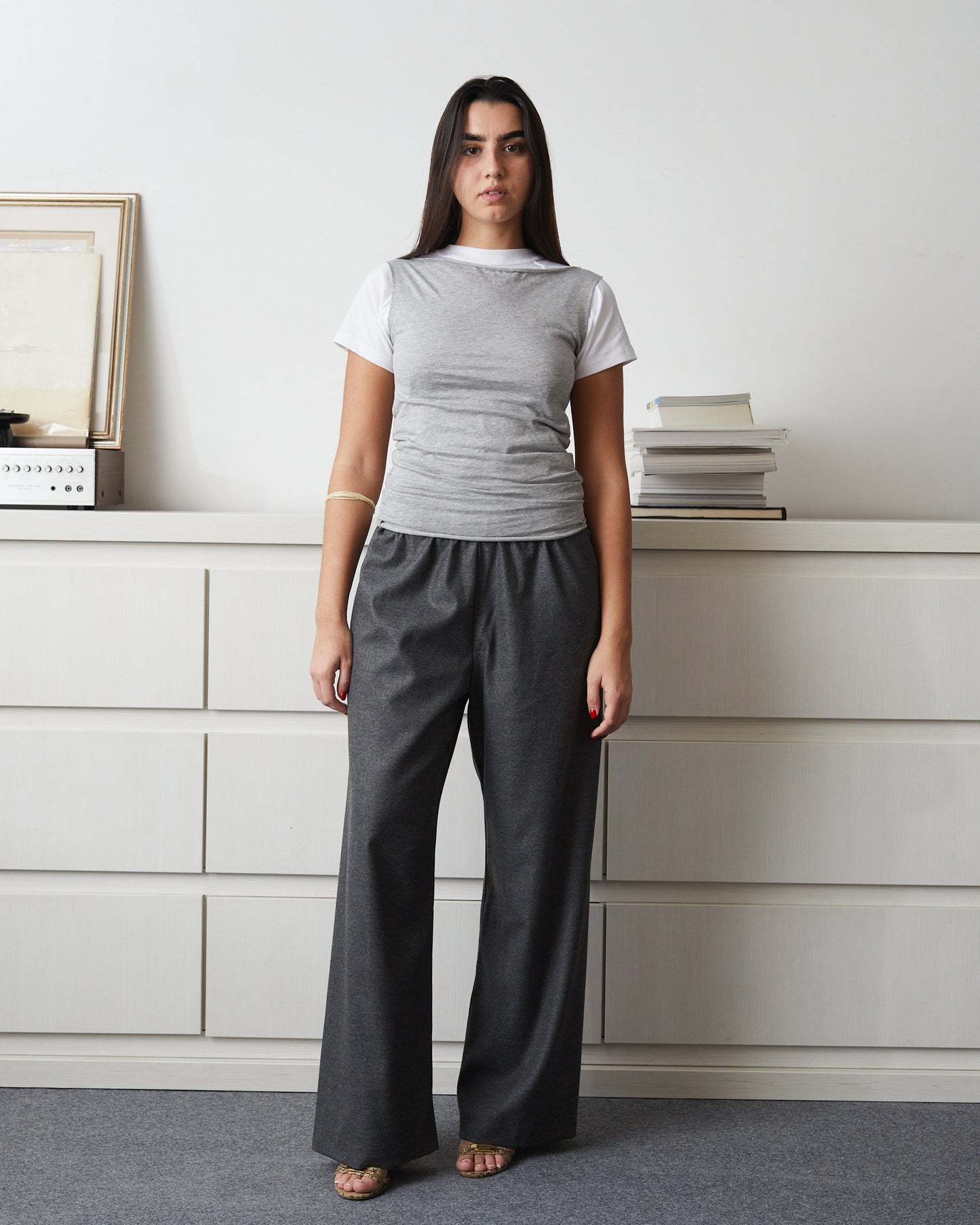 BACK TIES TOP \ Grey melange